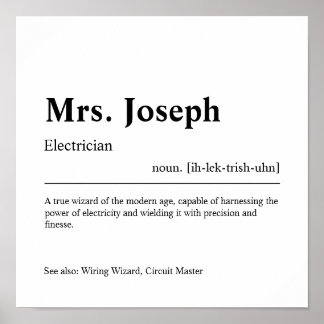 Electrician Personalized Gift Poster