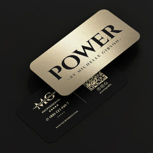 Electrician Power Consultant Black Faux Gold Business Card