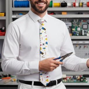 Electrician Profession Dad Pattern Tie