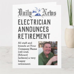 Electrician Retirement Card to Personalise