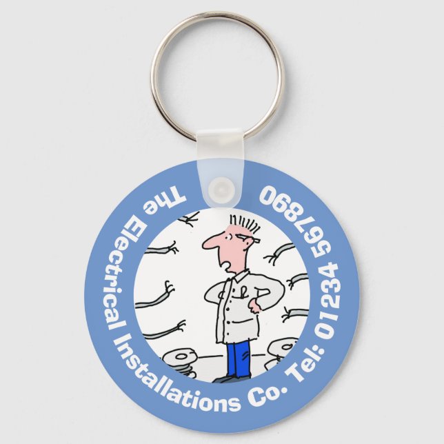 Electrician Rewiring & Electrical Repairs Keychain (Front)