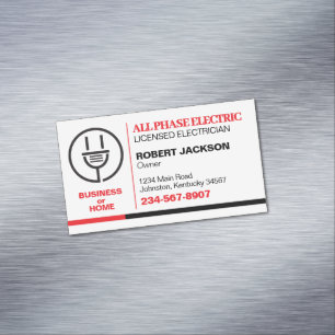 Electrician Service Magnetic Business Card