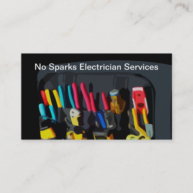 Electrician Service Modern Business Card (Front)