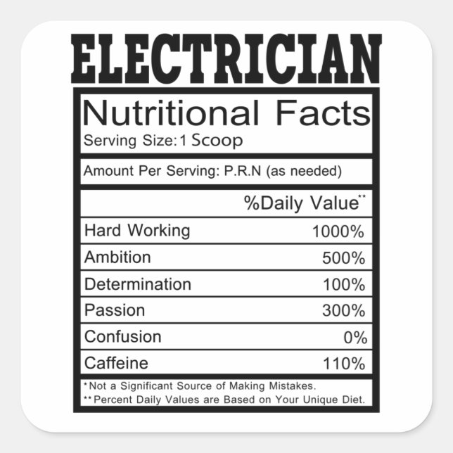 Electrician Square Sticker (Front)