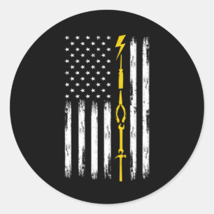 Electrician US Flag Tools for Electricians Classic Round Sticker