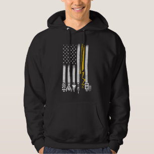 Electrician US Flag Tools for Electricians Hoodie