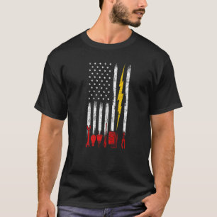 Electrician Us Flag Tools For Electricians   T-Shirt