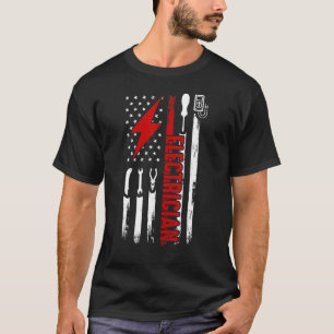 Electrician Us Flag Tools For Electricians T-Shirt