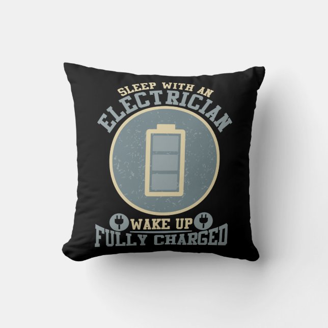 Electrician Wife Electrical Technician Husband Throw Pillow (Front)