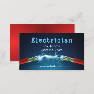Electrician Wire Voltage Maintenance Professional Business Card