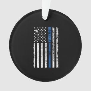 Electrician with America Flag Ornament