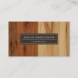 Electrician - Wood Grain Look Business Card