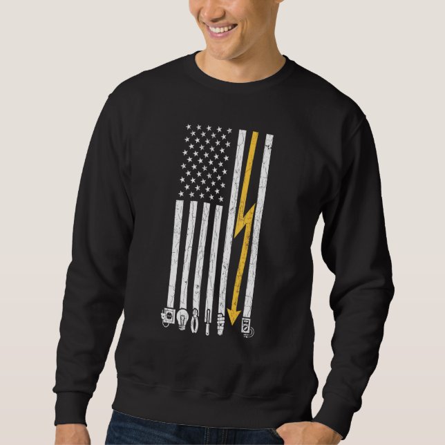 Electricians Flag Electric Graphic Sweatshirt (Front)