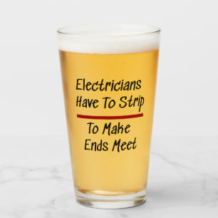 Electricians Joke Funny Novelty Humor Electrical Glass