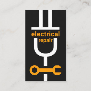 Electrician's Power Plug Lights Repair Business Card