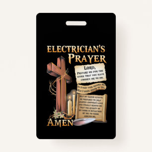 Electrician's prayer Amen Badge