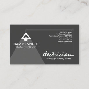 Electrician's Super Stylish Wiring Light Bulb Business Card