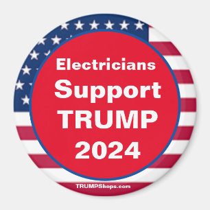 Electricians Support TRUMP 2024 Red Refrigerator Magnet