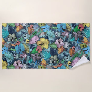 Electricians Tools Hawaiian Print Beach Towel