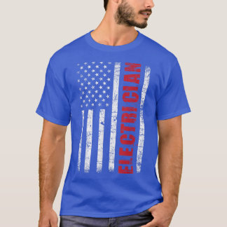 ElectricianUSA Flag Lineman Electrical Worker Repa T-Shirt