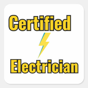 Électricien certifié autocollant éclair