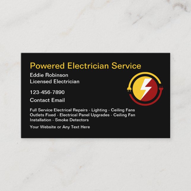 Electricien Moderne Cartes de visite (Devant)