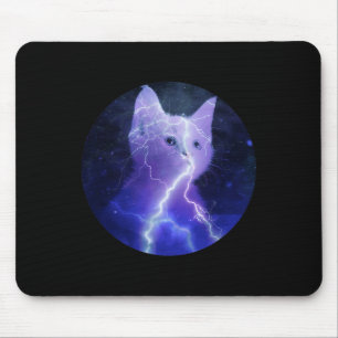 Electricity Cat Lightning Graphic Art Cat Mom Mouse Pad