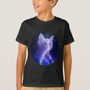 Electricity Cat Lightning Graphic Art Cat Mom T-Shirt