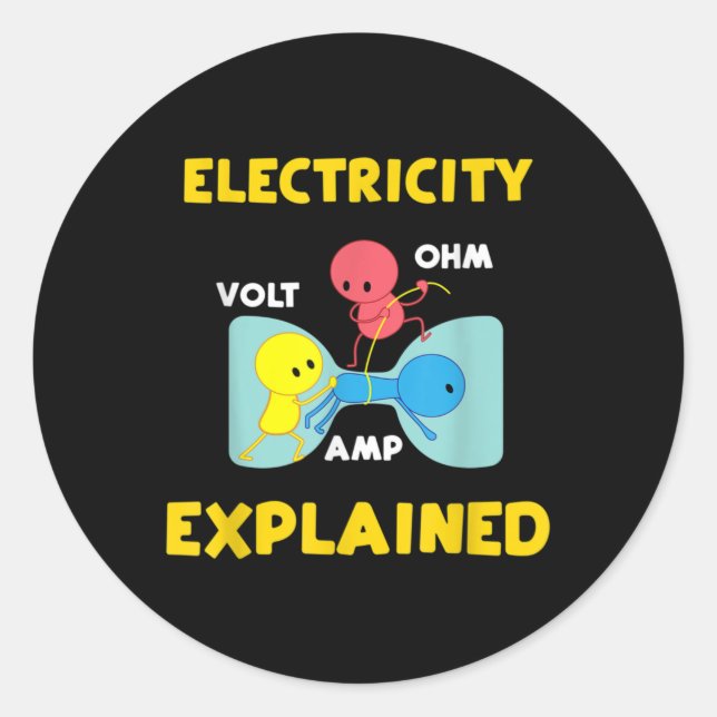 Electricity Explained Classic Round Sticker (Front)