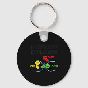 Electricity Explained Funny Geeky Physics Humor Sc Keychain