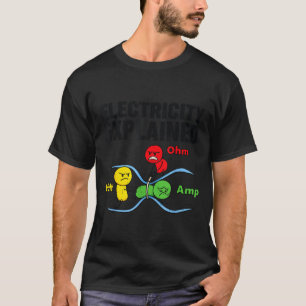 Electricity Explained Funny Geeky Physics Humor Sc T-Shirt