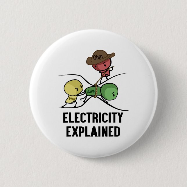 Electricity Explained Physics Nerd Gift I Teacher  2 Inch Round Button (Front)