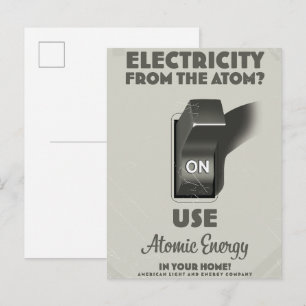 Electricity from the Atom  Invitation Postcard