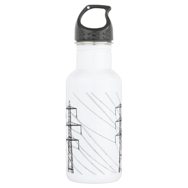 Electricity pylons 532 ml water bottle (Front)
