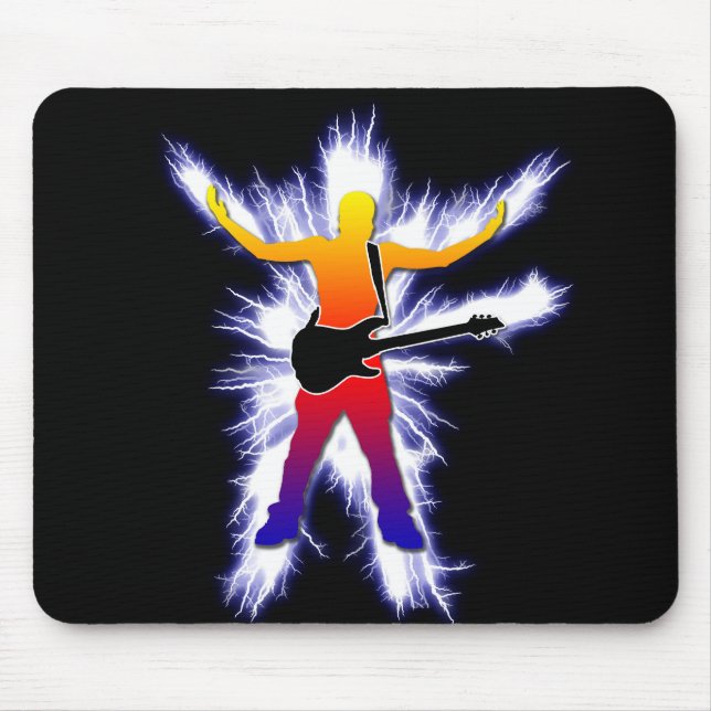 Electrifying Bass Player Graphic Mouse Pad (Front)