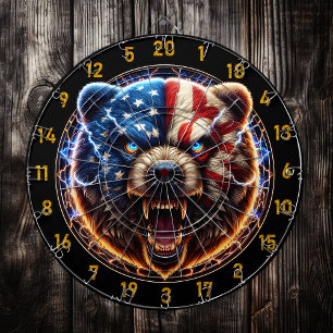 Electrifying Bear Spirit of the Wild Dartboard