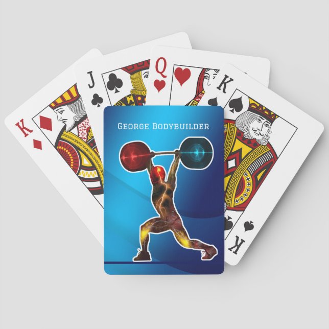 Electrifying Bodybuilder personalize with Name Playing Cards (Back)