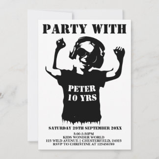 Electrifying Boys' Birthday Party Invitation Card