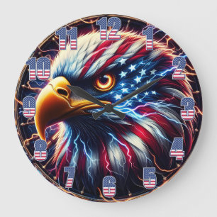 Electrifying Majesty Eagles Large Clock