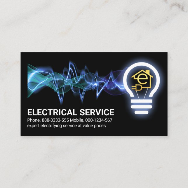 Electrifying Power Charging Bulb Business Card (Front)