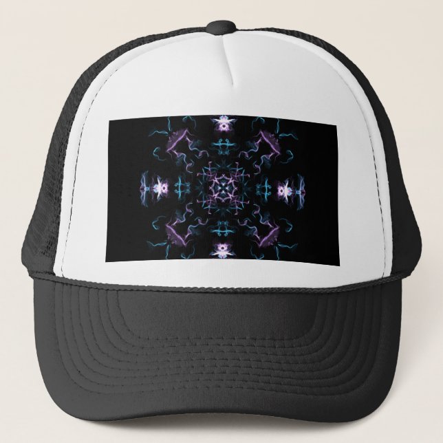 Electrifying Purple and Blue Mandala Trucker Hat (Front)