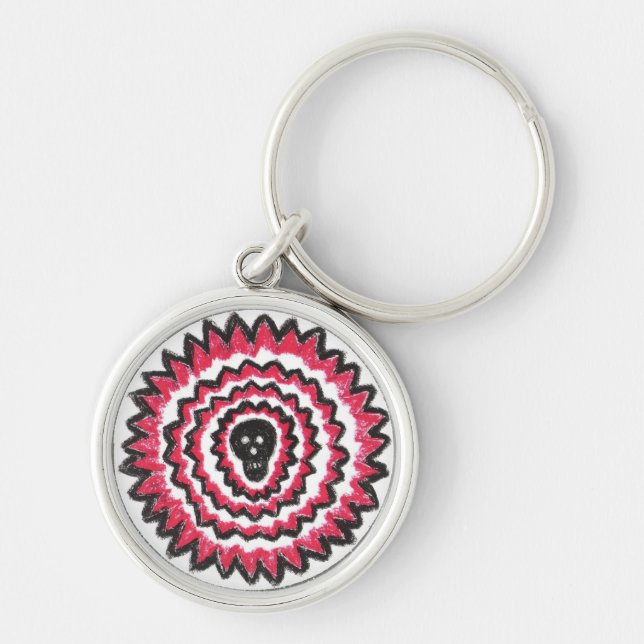 Electrifying Skull Round Keychain (Front)