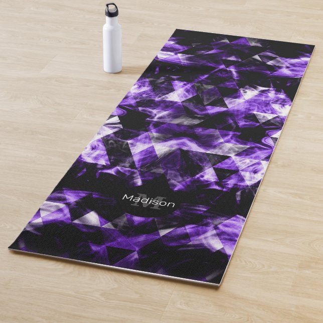 Electrifying ultra violet purple sparkly Monogram Yoga Mat (In Situ)