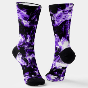 Electrifying ultra violet purple sparkly triangle socks