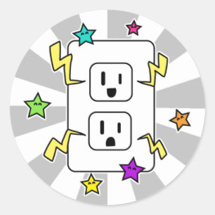 Electro Cutie Classic Round Sticker