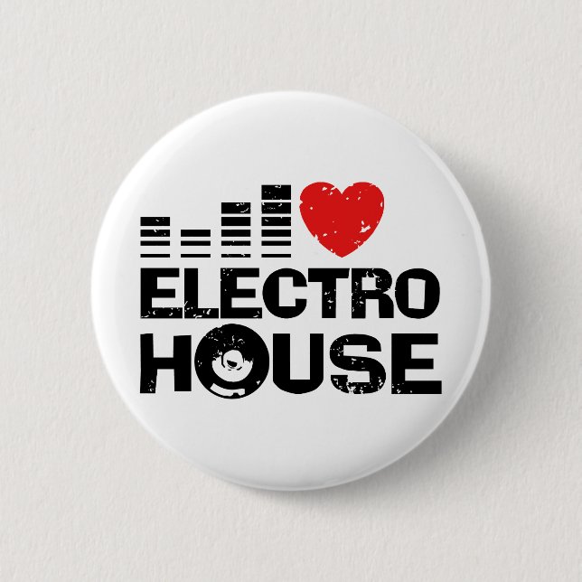 Electro House 2 Inch Round Button (Front)