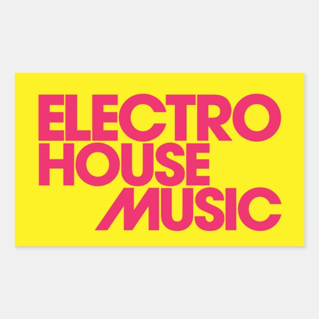 Electro House Music Sticker (Front)