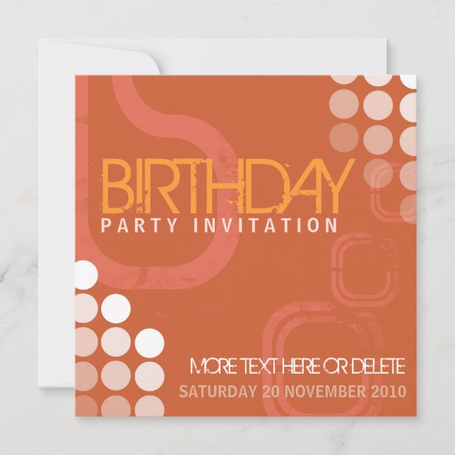 Électro invitation grunge d'anniversaire de soirée (Devant)