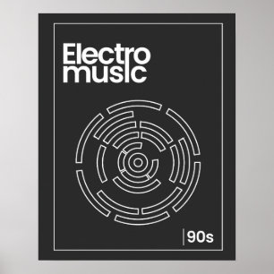 Electro Maze 90s Techno Tee Poster