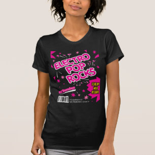 Électro T-shirt de rose de sucrerie de roches de